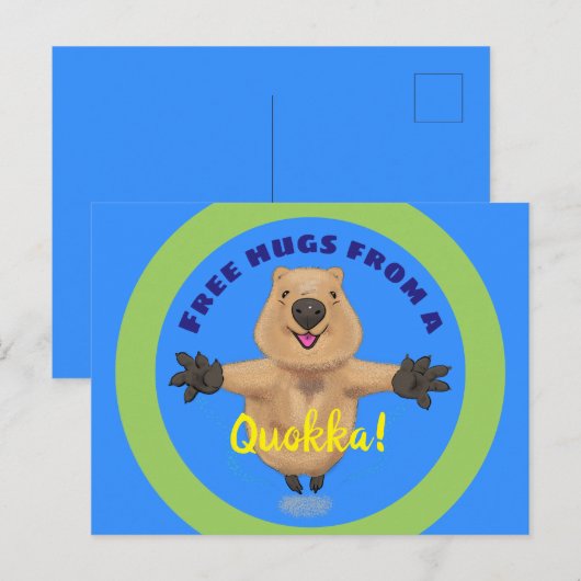 Kute springquokka cartoon briefkaart (Voorkant / Achterkant)