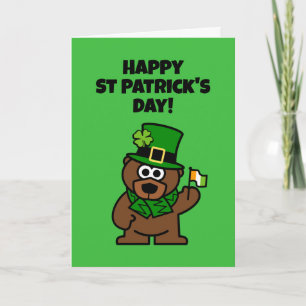 Kute St Patrick's Day card met leprechaun beer Kaart