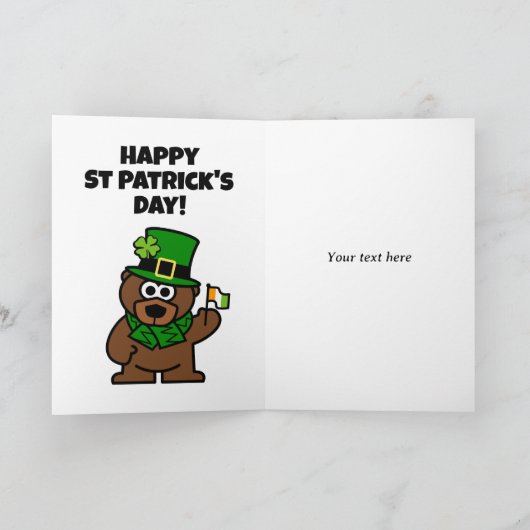 Kute St Patrick's Day card met leprechaun beer Kaart (Binnen)