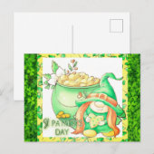 Kute St Patricks Day Gnome Girl Green Shamrock Briefkaart (Voorkant / Achterkant)
