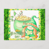 Kute St Patricks Day Gnome Girl Green Shamrock Briefkaart (Voorkant)