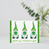 Kute St Patricks Day Gnome Green Shamrock Briefkaart (Staand voorkant)