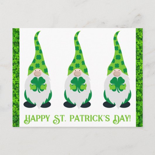 Kute St Patricks Day Gnome Green Shamrock Briefkaart (Voorkant)