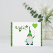Kute St Patricks Day Gnome Shamrock Briefkaart (Staand voorkant)