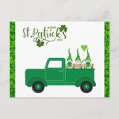 Kute St Patricks Day Gnome Shamrock Green Truck Briefkaart (Voorkant)