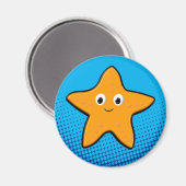 Kute Starfish Tekening Blauwe Oceaan Magneet (Voorkant / Achterkant)
