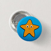 Kute Starfish Tekening Blauwe Oceaan Ronde Button 3,2 Cm (Voorkant /achterkant)