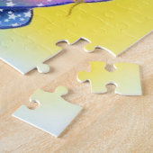 Kute Starry Elephant Flying with Colorful Balloons Legpuzzel (Zijkant)