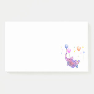 Kute Starry Elephant Flying with Colorful Balloons Post-it® Notes