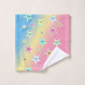 Kute sterren met gezichten in pastelkleuren bad handdoek (Wasdoekje)
