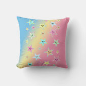 Kute sterren met gezichten in pastelkleuren kussen (Voorkant)