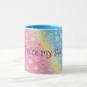 Kute sterren met gezichten in pastelkleuren mok (Midden)