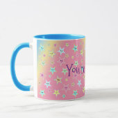 Kute sterren met gezichten in pastelkleuren mok (Links)