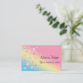 Kute sterren met gezichten in pastelkleuren visitekaartje (Staand voorkant)