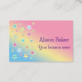 Kute sterren met gezichten in pastelkleuren visitekaartje (Voorkant)