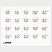 Kute Stickers Owl Afbeelding in bruin en Blauwgroe (Vel)