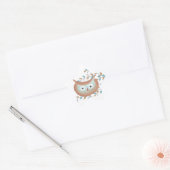 Kute Stickers Owl Afbeelding in bruin en Blauwgroe (Envelop)