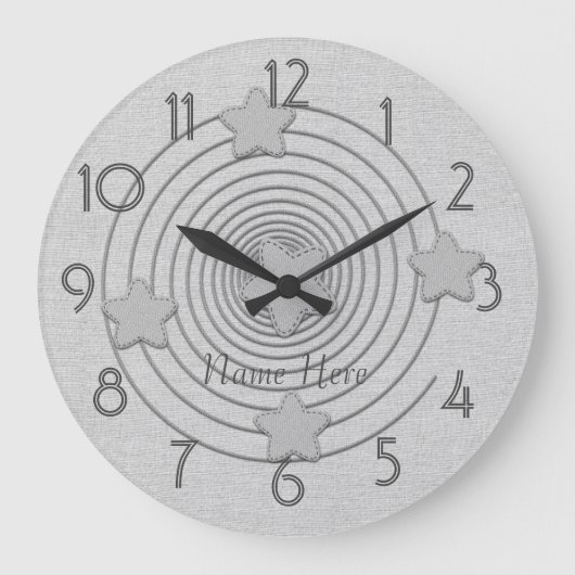 Kute Stijlster Naam wandklok toevoegen (Voorkant)