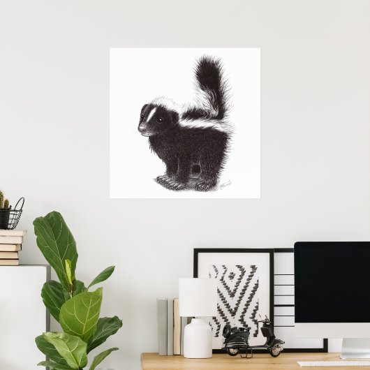Kute stinkkunk - Tekening Poster (Thuiskantoor)