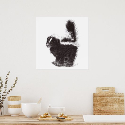 Kute stinkkunk - Tekening Poster (Keuken)