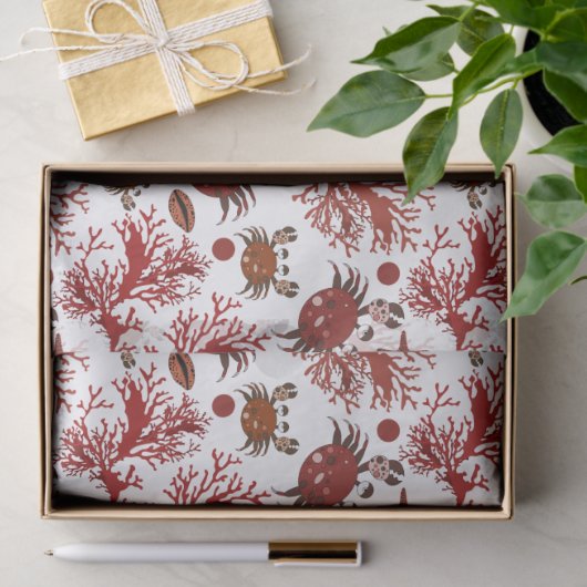 Kute strand krab betegeld patroonweefsel tissuepapier (Geschenk)