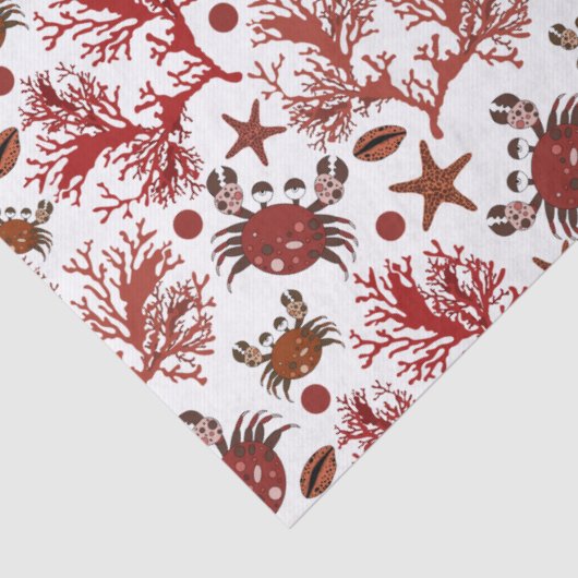 Kute strand krab betegeld patroonweefsel tissuepapier (Detail)