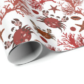 Kute strand krabbett patroonplaat cadeaupapier (Rol Hoek)