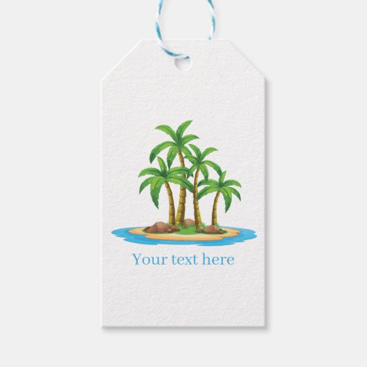 Kute strand palm tree Patroonparty Cadeaulabel (Voorkant)