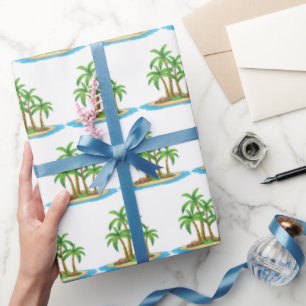 Kute strand palm tree Patroonparty Cadeaupapier