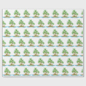 Kute strand palm tree Patroonparty Cadeaupapier (Vlak)