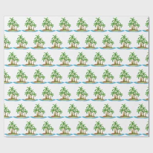 Kute strand palm tree Patroonparty Cadeaupapier (Vlak)