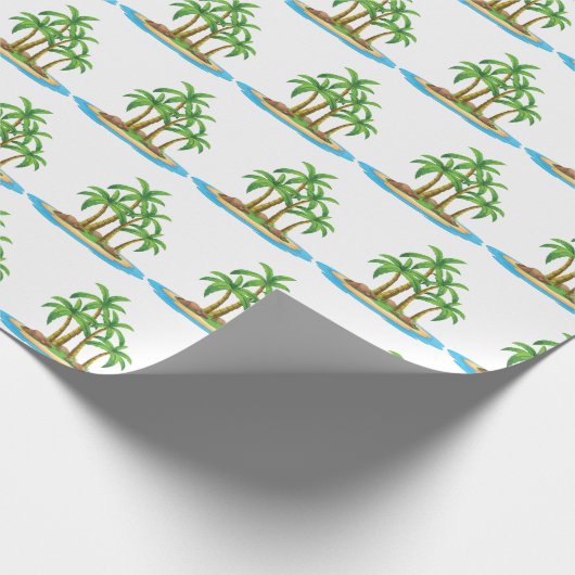 Kute strand palm tree Patroonparty Cadeaupapier (Hoek)
