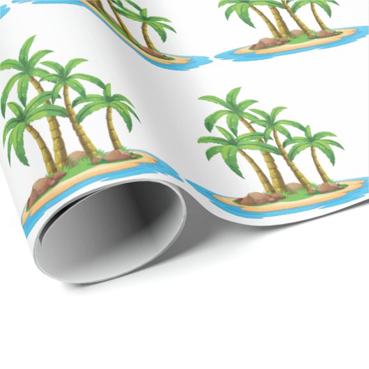 Kute strand palm tree Patroonparty Cadeaupapier (Rol Hoek)