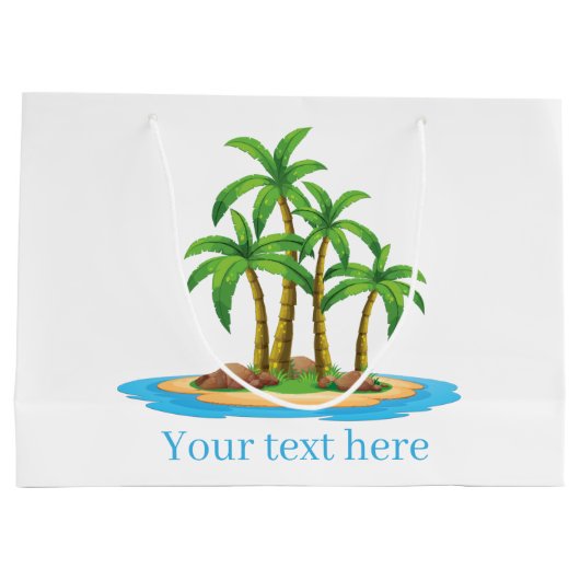 Kute strand palm tree Patroonparty Groot Cadeauzakje (Achterkant)