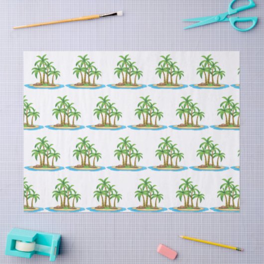 Kute strand palm tree Patroonparty Tissuepapier (Craft)