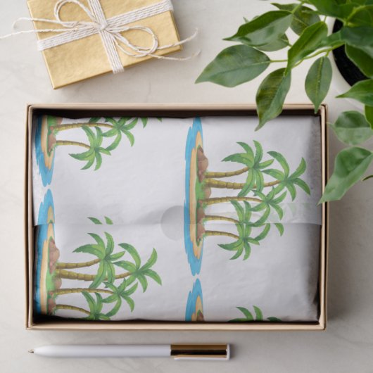 Kute strand palm tree Patroonparty Tissuepapier (Geschenk)