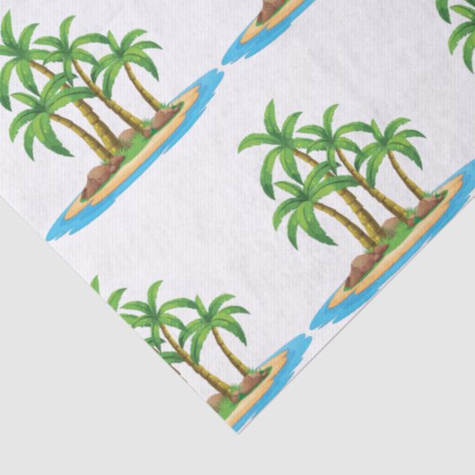 Kute strand palm tree Patroonparty Tissuepapier (Detail)