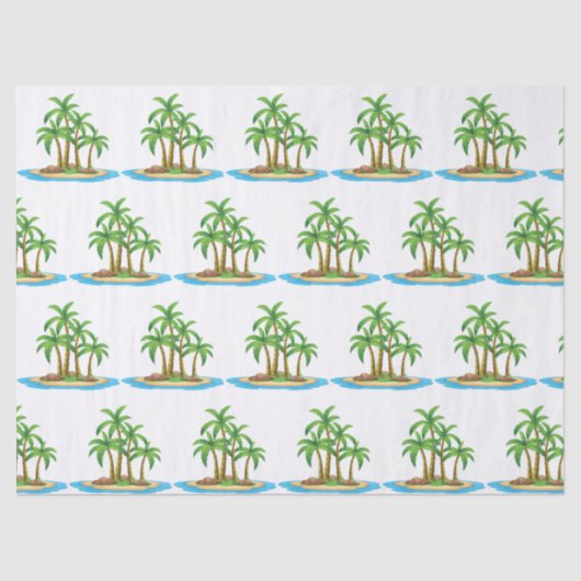 Kute strand palm tree Patroonparty Tissuepapier (Voorkant)