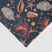 Kute strand seashell koraalpatroon party tissue tissuepapier (Detail)