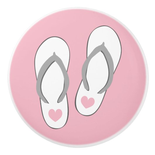 Kute strand teenslippers deur en trekknop van lade keramische knop (Voorkant)