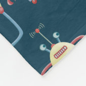 Kute Style Retro Robot Pattern Dark uit de jaren v Fleece Deken (Hoek)