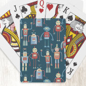 Kute Style Retro Robot Pattern Dark uit de jaren v Pokerkaarten