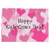 Kute Stylish roze harten Galentine's Day Groot Cadeauzakje (Achterkant)