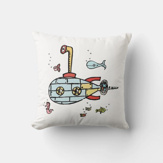 Kute Submarine Nautical Green Back met Spots Kussen (Voorkant)