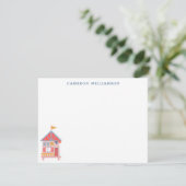 Kute Summer Beach Hut Personalized Stationery Bedankkaart (Staand voorkant)