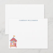 Kute Summer Beach Hut Personalized Stationery Bedankkaart (Voorkant / Achterkant)
