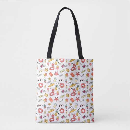 Kute Summer Beach Pattern Oranje Peach Tote Bag (Voorkant)
