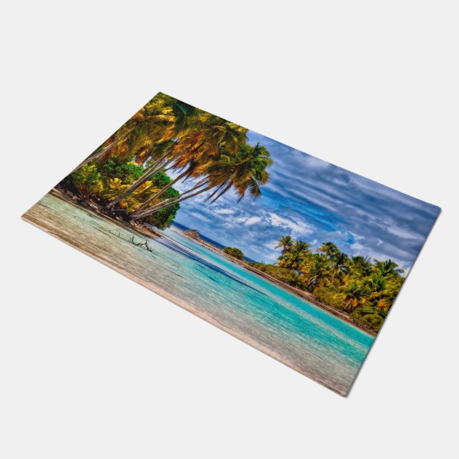 Kute  Summer Hawaiian Beach Waterverf Deurmat (Schuin)