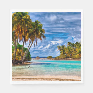 Kute Summer Hawaiian Beach Waterverf Servetten