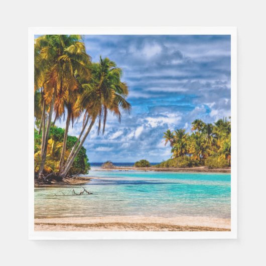 Kute Summer Hawaiian Beach Waterverf Servetten (Voorkant)